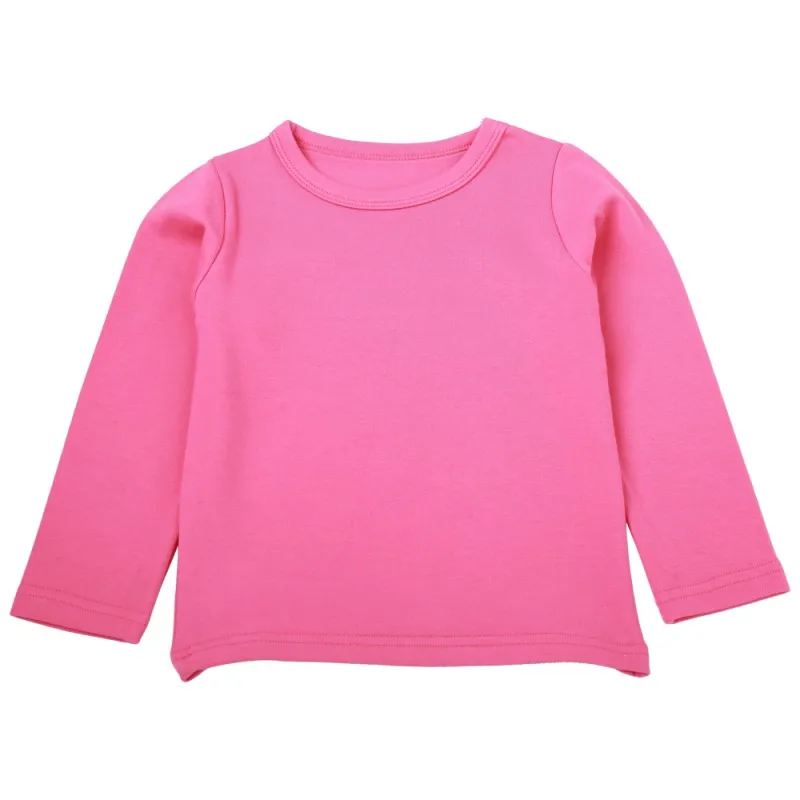 Causal T Shirts For Girls Winter Long Sleeve Baby T Shirt Tops Solid