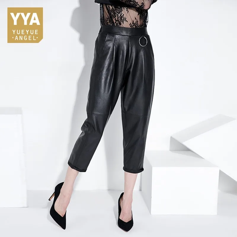 Vrouwelijke Lederen Broek 2020 Koreaanse Mode Streetwear Casual Vrouwelijke Broek High Street Elastische Taille Kalf-Lengte Potlood Pantalon Vrouwelijke Lederen Broek 2020 Koreaanse Mode Streetwear Casual Vrouwelijke Broek High Street Elastische Taille Kalf-Lengte Potlood Pantalon