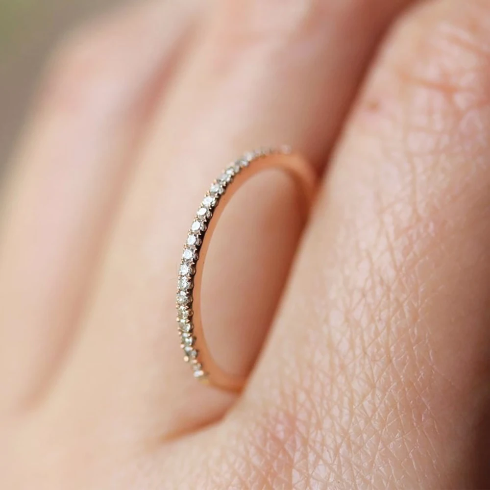 Round Thin Ring Gold Sliver Rose Gold Color Engagement