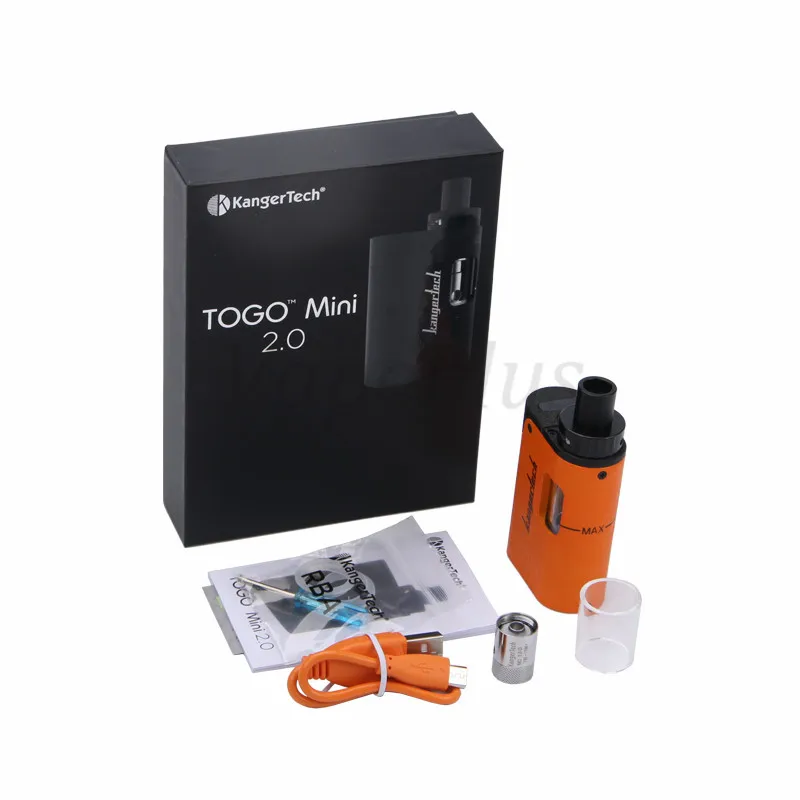 Kangertech TOGO Mini Starter Kit 1.9ml3.8ml Capacity 1700mah1600mah All-in-one E Cigarette TOGO mini Kit 2.0 vs 4.0 Version 66