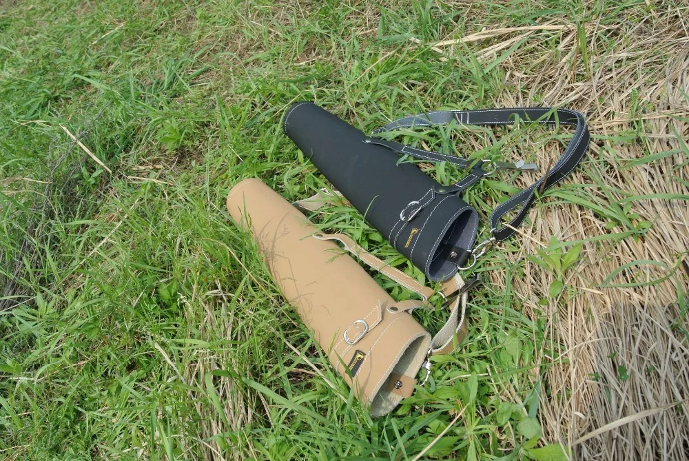 Ombro-para trás Design Setas para Tiro com Arco de Caça Couro Puro Seta Quiver Pode Conter 30 Pçs 52x13cm 3 Couro puro seta quiver ombro-para trás design