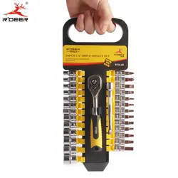 RDEER отвертка рукава 1/4 "гаечный ключ Set Socket 72teeth CR-V Mulit Функция для ремонта инструменты ручной инструмент комплект 28 шт