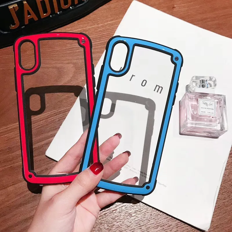 Прозрачный чехол JAMULAR с цветной рамкой для iPhone XS MAX X XR 7 8 6 6s Plus мягкий ТПУ защитный