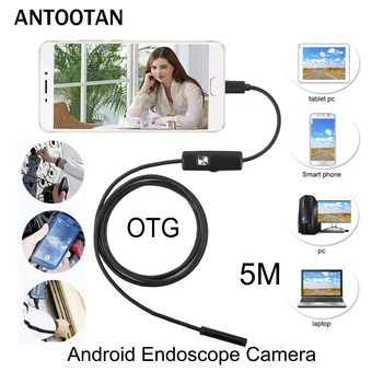

ANTOOTAN 5.5mm Len 2M Android USB Endoscope Camera Flexible Snake USB Pipe Inspection Android Phone OTG USB Borescope Camera