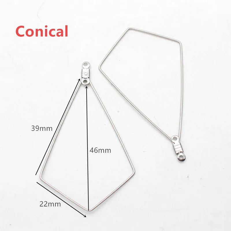 10pcs Stainless Steel Ear Wire Earring Hooks Hoop Connector Diy Earrings Accessories Dangle Charms Jewelry Making - Цвет: Conical