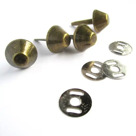 12mm bag bolsa pés unhas rebites-, Ouro, prata ou bronze
