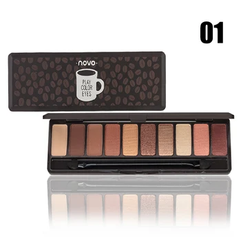 

LEARNEVER 1pcs Hot Selling Facial Make Up Eye Shadow 10 Color Coffee Ice Cream Milk Long Lasting Waterproof Comestic Eye Shadow
