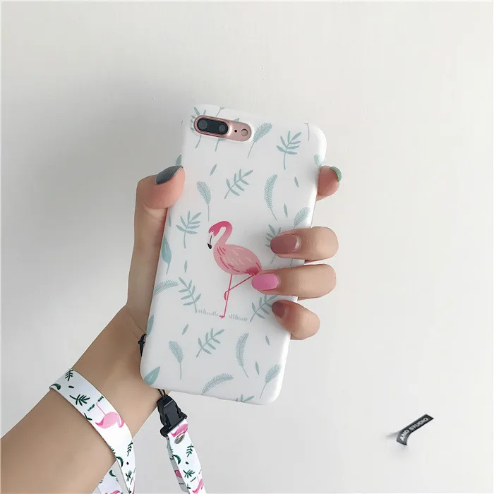 Милый чехол для телефона с мультяшным фламинго iphone 6s 6 puls Ультратонкий Мягкий