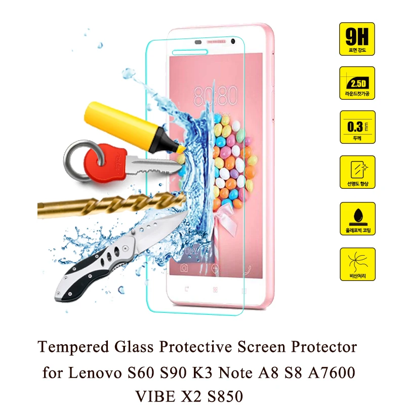 GonoRack 2.5D 9H Premium Tempered Glass for Lenovo S8 A7600 S60 S90 K3 Note A8 VIBE X2 S850 Transparent Screen Protector Film | Мобильные