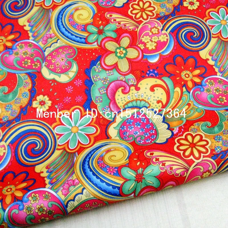 

WF203 - PVC coated waterproof fabric - spindrift flower on Red