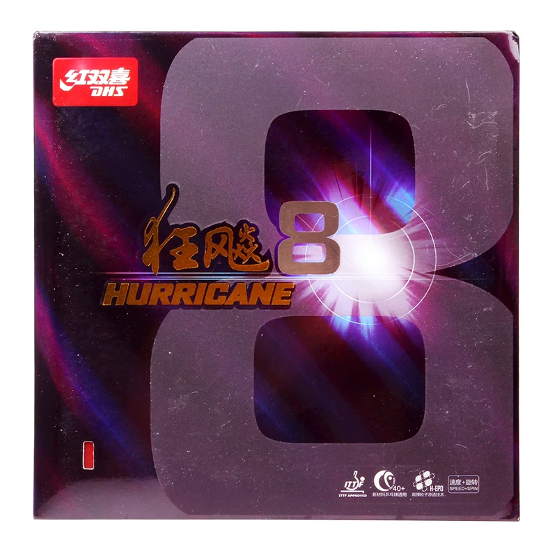 

Original Dhs Hurricane 8 Table Tennis Rubber Control With Loop Ping Pong Pimples In Rubber ITTF Approved