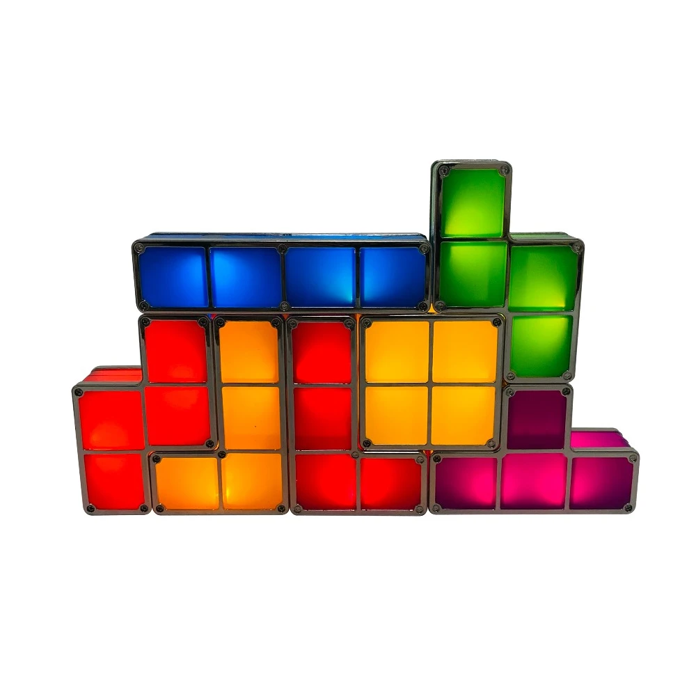 Big Size Tetris Stackable Night Light 7 Colors Induction Interlocking Desk Lamp 3d Diy Magic Puzzles Toy For Kids Puzzles Aliexpress