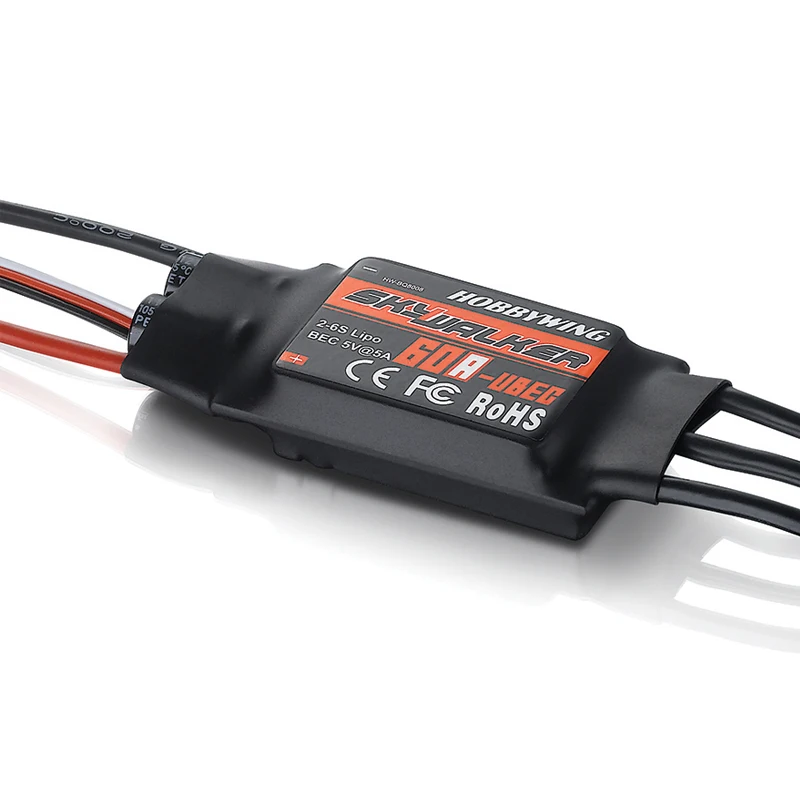 

1PC Hobbywing SkyWalker Brushless Electric Speed Controller 60A with UBEC ESC Regulator for RC Aircraft FPV Racing Quadcopter