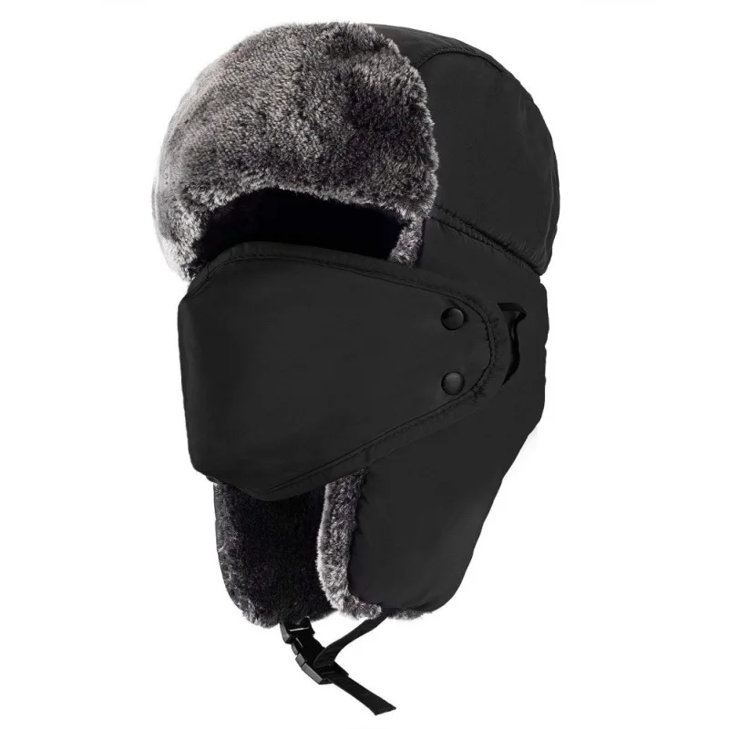 Unisex Thick Winter Trooper Hat Hunting Hat Ear Flap Chin Strap and