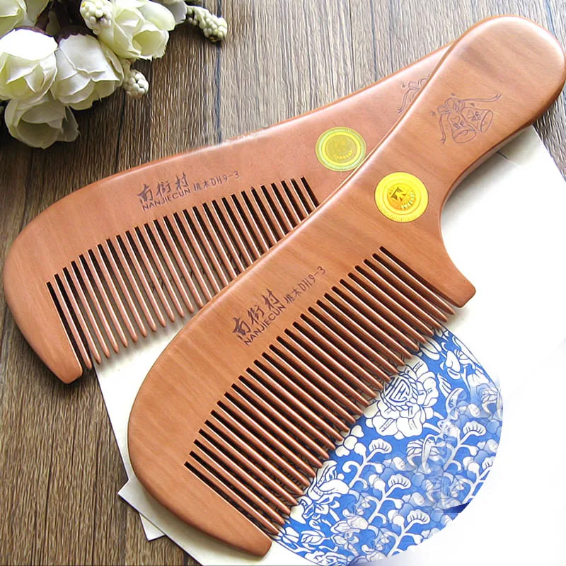 

Natural Peach Wood Combs Close Teeth Anti-stat Head Massage Hair Care Wooden Styling Tool Hairbrush Beauty Accessories Hair Comb