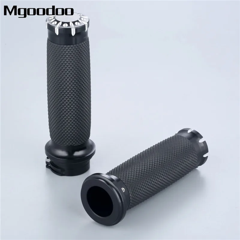 

Mgoodoo Motorcycle Rubber Hand Grips CNC 25mm 7/8" Handle Bar Cross Grips Billet Aluminum Fit For Honda Yamaha Suzuki Kawasaki