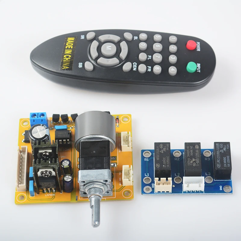 

YJHIFI L9110H LCD Volume Dispaly Motor Potentiometer Remote Controller 2.0 Channel Pre-Amp Amplifier Board for Audio DIY