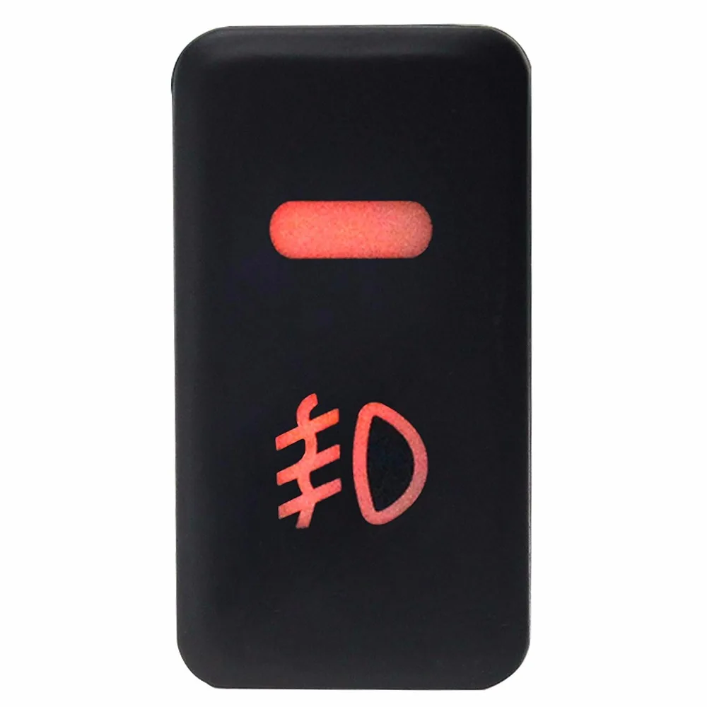 1 pcs Red LED Push Switch fog lights button switch with Connector Wire