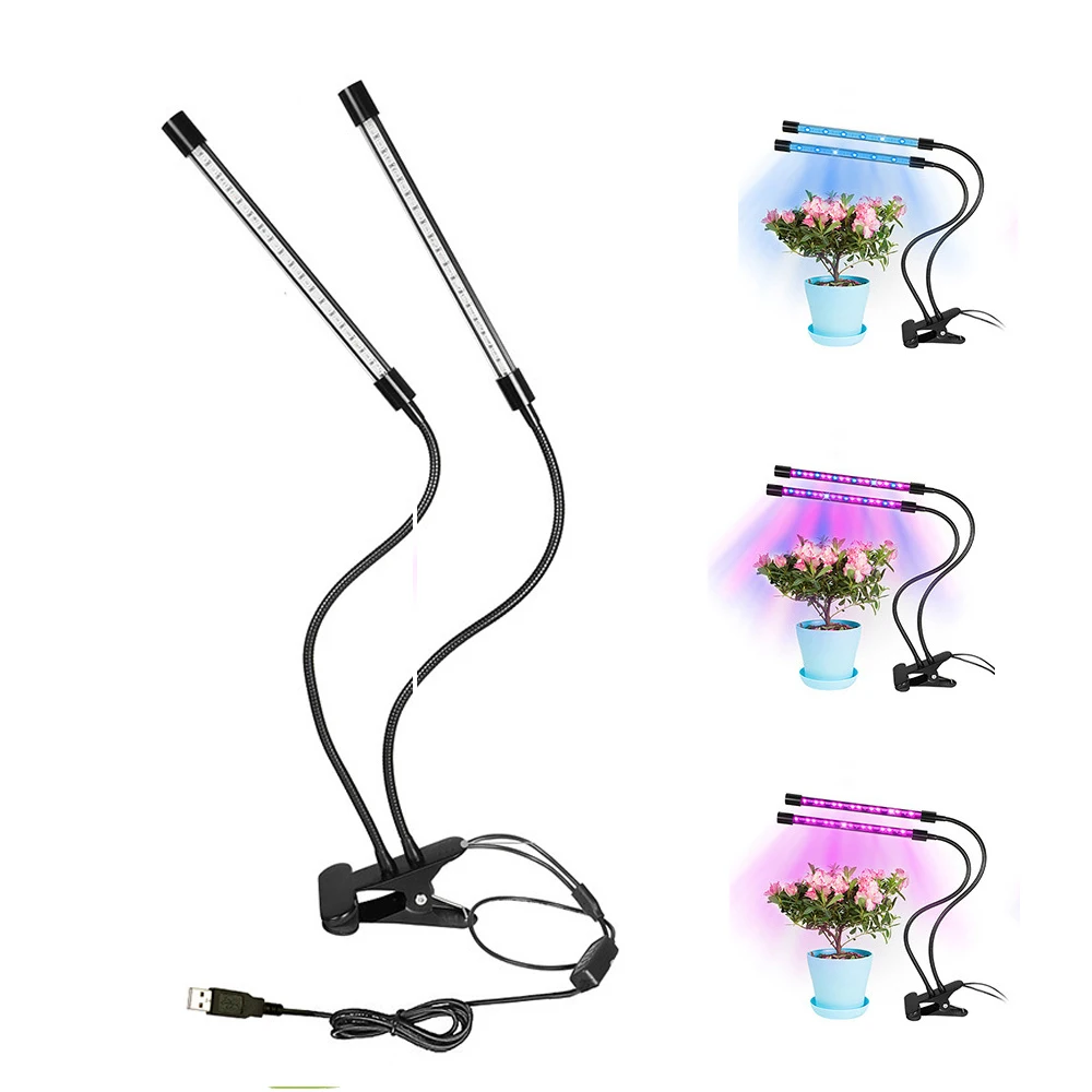 

Dual-lamp LED Grow Light Fito Lamp 36 LED Dimmable 2 Levels Plant Grow Lamp Lights Bulbs with Adjustable Flexible 360 Degree