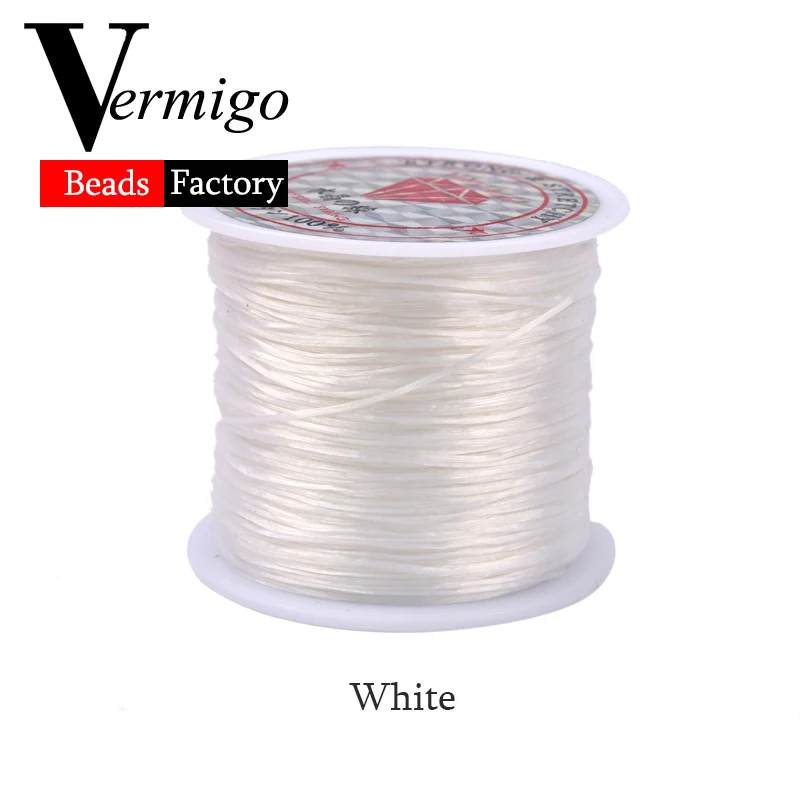 60m/Roll DIY Crystal Beading Stretch Cord for Jewelry Making 0.7mm Elastic Thread Rope Diy Bracelet Necklace Accessories - Цвет: White