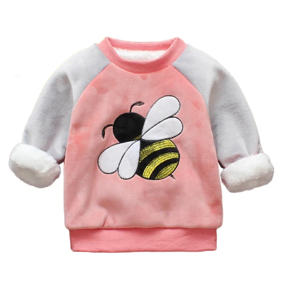 ARLONEET/Детский Теплый свитер из плюша и бархата для маленьких девочек и мальчиков толстый теплый пуловер с рисунком пчелы верхняя одежда L1031