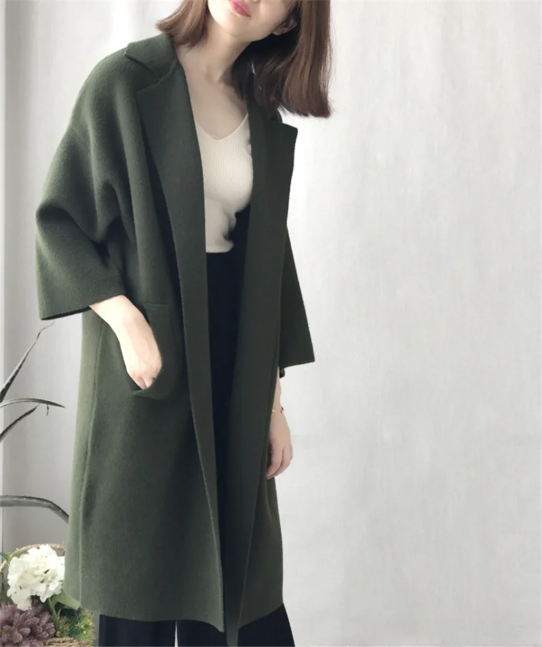 SEDUTMO Winter Cashmere Long Jacket Women Oversize Coat Boyfriend Streetwear Harajuku Vintage Jackets Winter Outerwear ED400