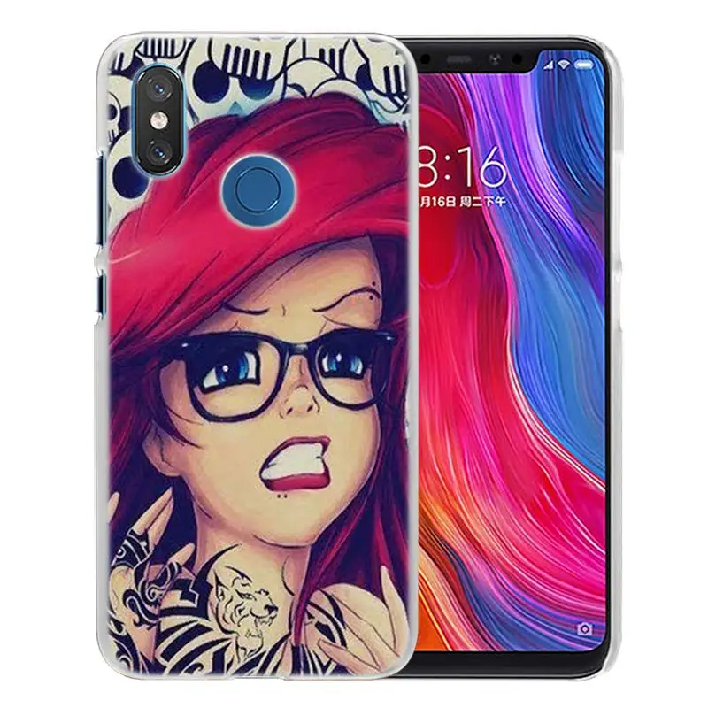 Для Xiaomi Redmi Note 7 Go 6 6A Pro S2 5 Plus 4X mi играть Honor 8 lite A2 A1 Прозрачный жесткий чехол Пластик чехол Ариэль маленькая татуировка в виде русалки - Цвет: 02