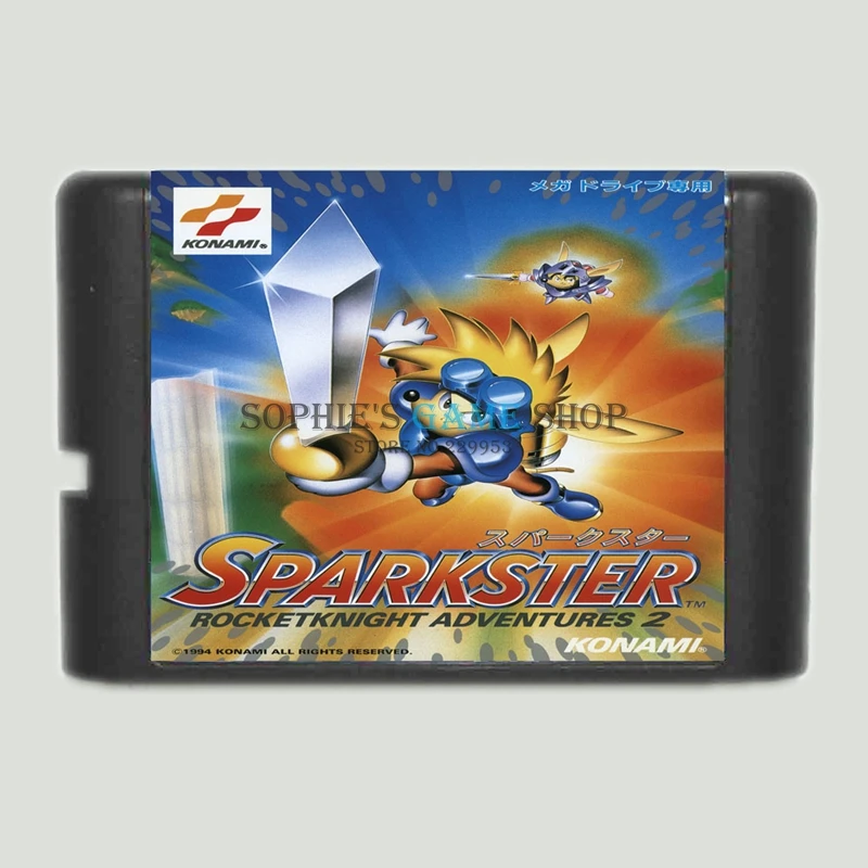 Sparkster игровой картридж 16 бит игровая карта для MegaDrive/Genesis система Прямая поставка