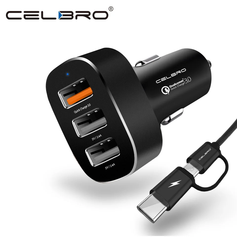 3 port Car Charger Quick Charge 3.0 Car Charger Mobile Phone QC 3.0 Car Charger Fast Charging