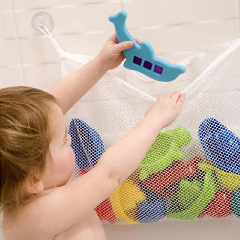 Детские игрушки для ванной складной эко высокое качество Детские Ванная комната Игрушка сетки ванны ребенка Net присоске корзины
