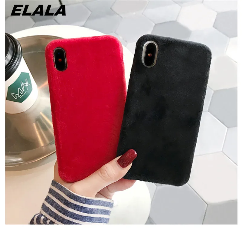 

Cute Rabbit Hair Fur Cases For Huawei Honor 8X Case Cover Winter Warm Hand Hard Back Cover For Coque Huawei Honor 8X Phone Case