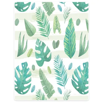 

HommomH 60"X80" Blanket Throw Comfort Warm Soft Plush Throw For Sofa Palm Leaf Watercolor Blue