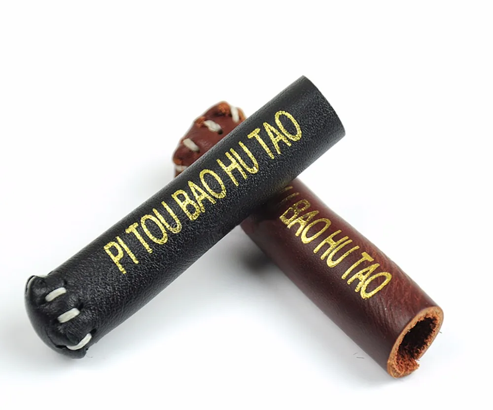 

Scott Edward 2pcs Genuine Leather Snooker Cue Tip Protective case Snooker Cue Accessories Black/Brown Color