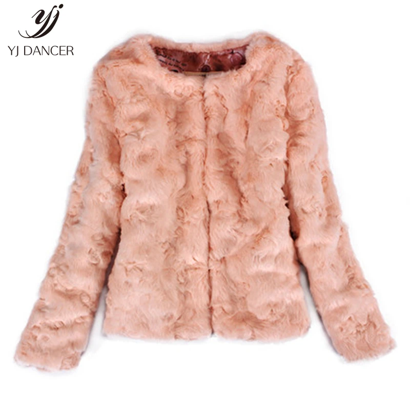 

Imitation Rex Rabbit Hair Female Short Coat 2018 Imitation Fur Coat Female Short Round Neck Long Sleeve Winter Wear Coat H0229