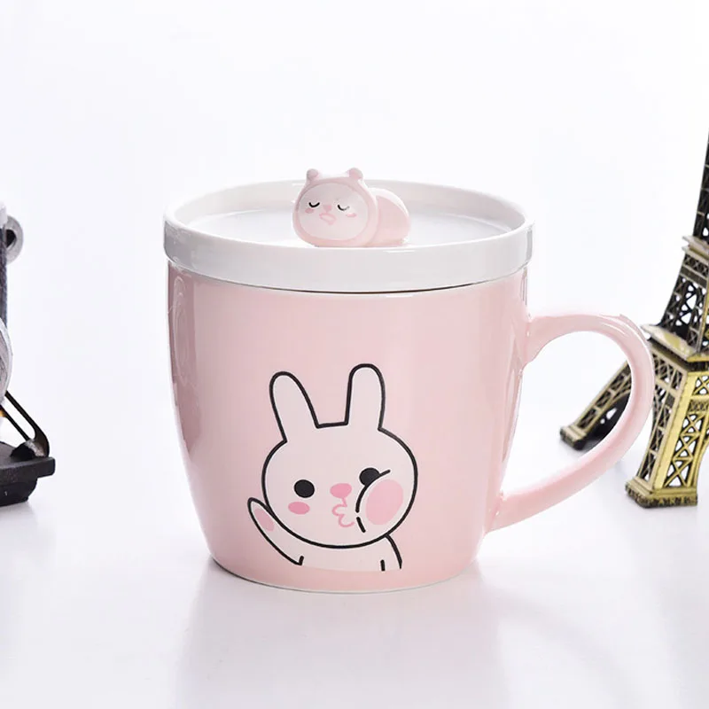 Gllead Cute Bear Cartoon Ceramics Coffee Mug With Lid Creative Gllead Cute Bear Cartoon Ceramics Coffee Mug With Lid Creative Breakfast Milk Mugs 300ml Teacup Porcelain In From Home Garden On