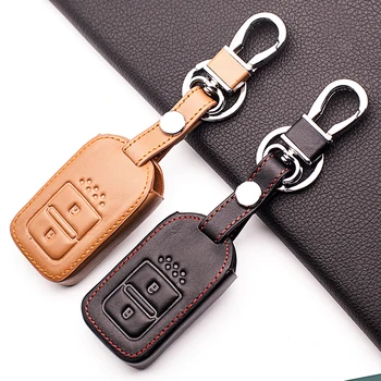 

Car Leather Key Case Key Cover For Honda CRV Fit XRV Smart Key Case 2 Button car keys accessories protect shell starline a93