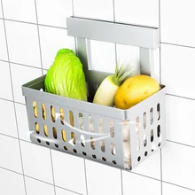 304 нержавеющая сталь кухонная стойка настенная овощная стойка Пробивка корзина wx8071157