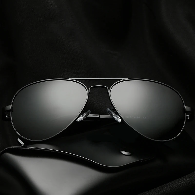 

Small Pilot unisex classic design For mens polarized sunglasses for Men For women Sun Protection Glasses Coating Lens black
