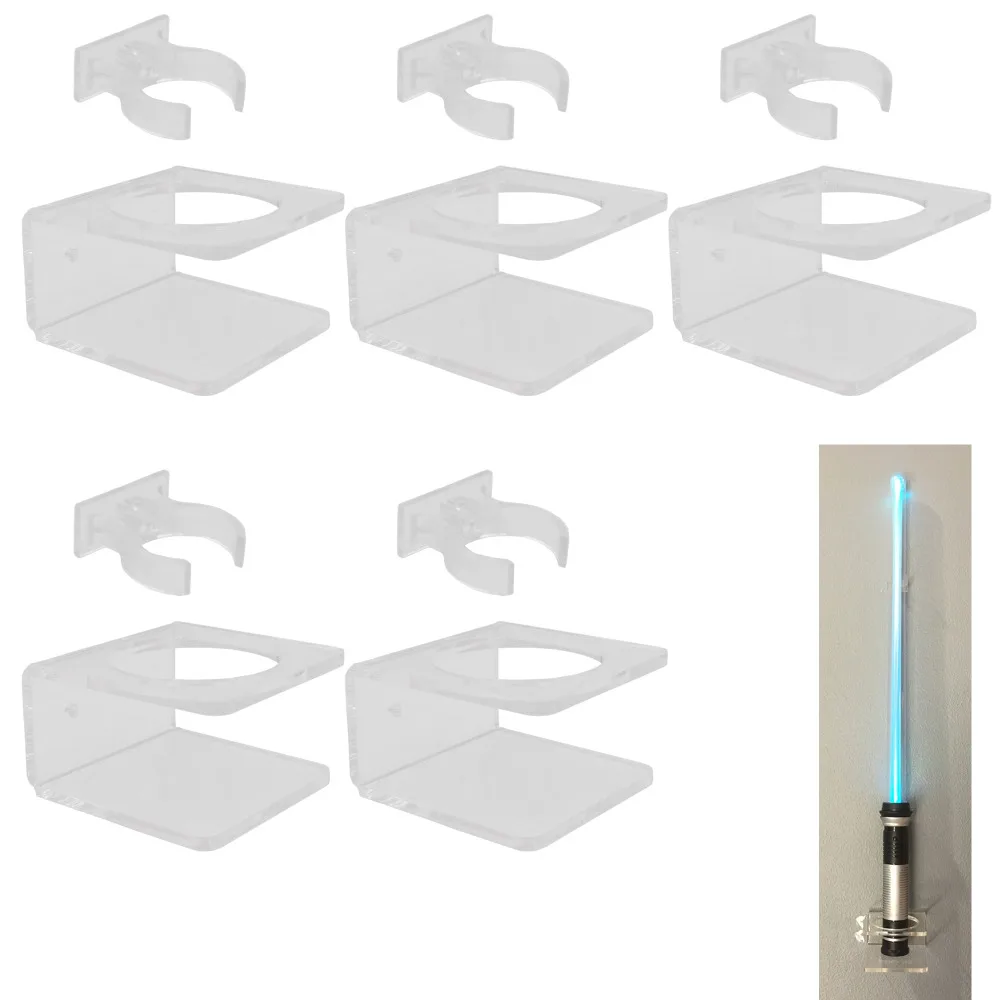 

Clear Wall Mount Wall Stand for Light Saber FX Saber Light Up Sword - No Swaying -5/PK - No lightsaber
