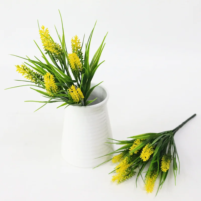 JAROWN Artificial Flower Plastic Fake Flowers Simulation Lavender Bouquet Flores Wedding Decor Home Gardening Decor Accessories (14)