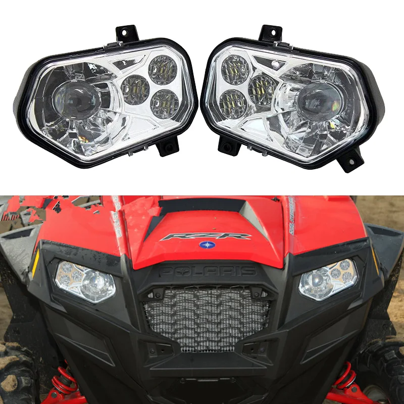 ATV Accessories Led Lights Atv Headlights Polaris RZR XP 900 New LED headlights Polaris RZR 800 LED Black projector headlights