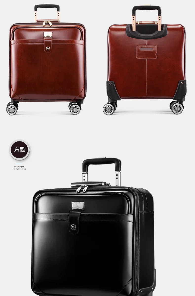 CARRYLOVE в стиле ретро высокого качества Роскошные 16/20/22 размер кожа коровы Rolling Чемодан Spinner бренд дорожного чемодана