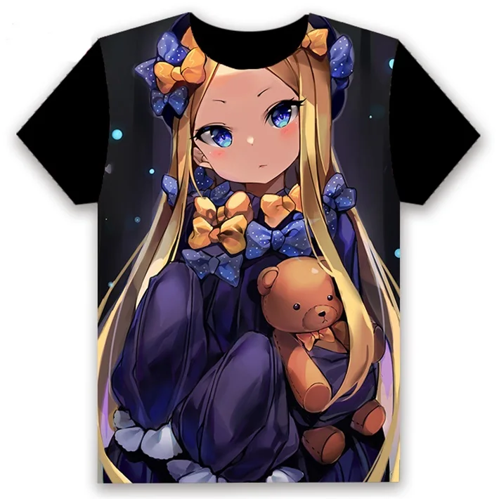 12 Мужская футболка аниме FGO Fate/Grand Order Abigail Williams косплей с коротким рукавом унисекс Повседневная Черная футболка Летняя мода Забавные топы - Цвет: 12