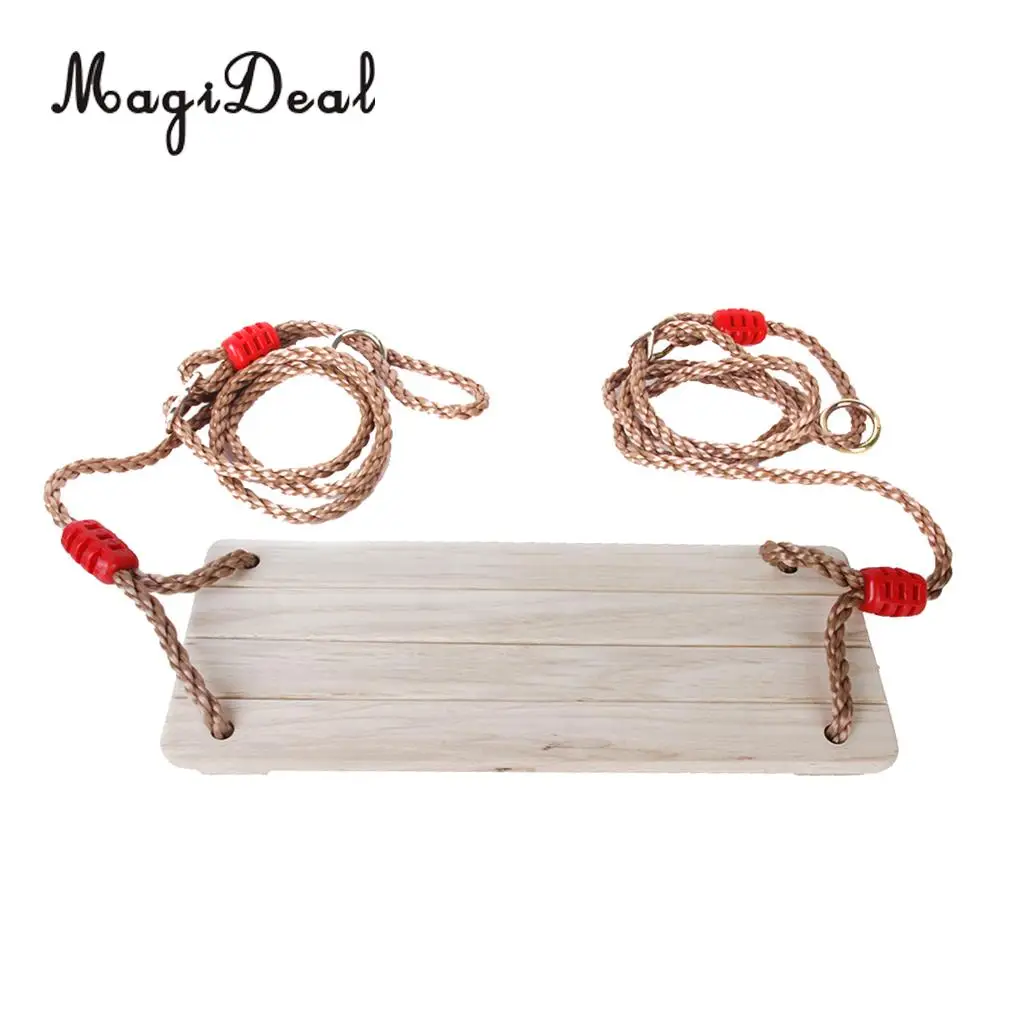 High Quality Birch Wood Outdoor Swing Set Seat with Rope for Children Kids Adult Toy Park Garden Yard Playground Accessory