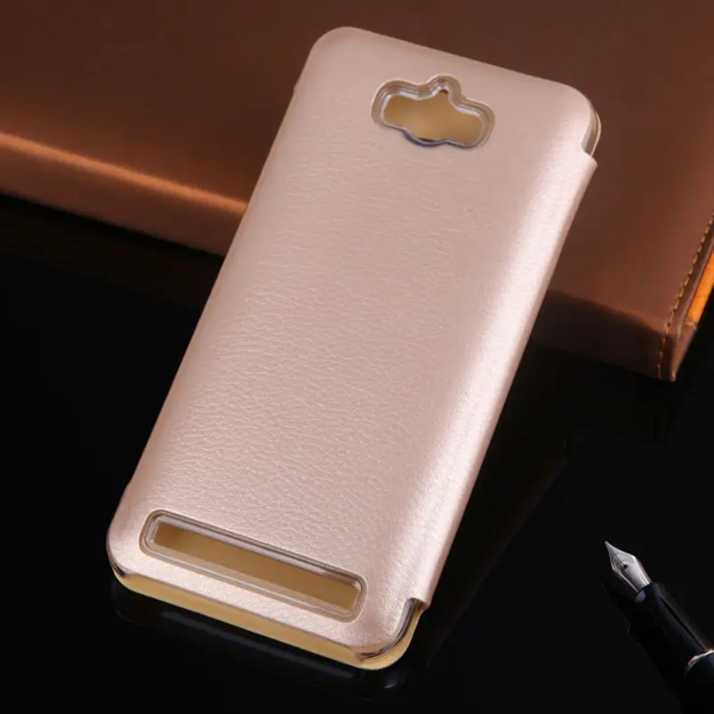 الوجه صدمات جلدي جراب هاتف جراب إيسوز Zenfone ماكس ZC550KL ZC550 ZC 550KL 550 KL دائرة الرؤية الذكية السيارات النوم ويك