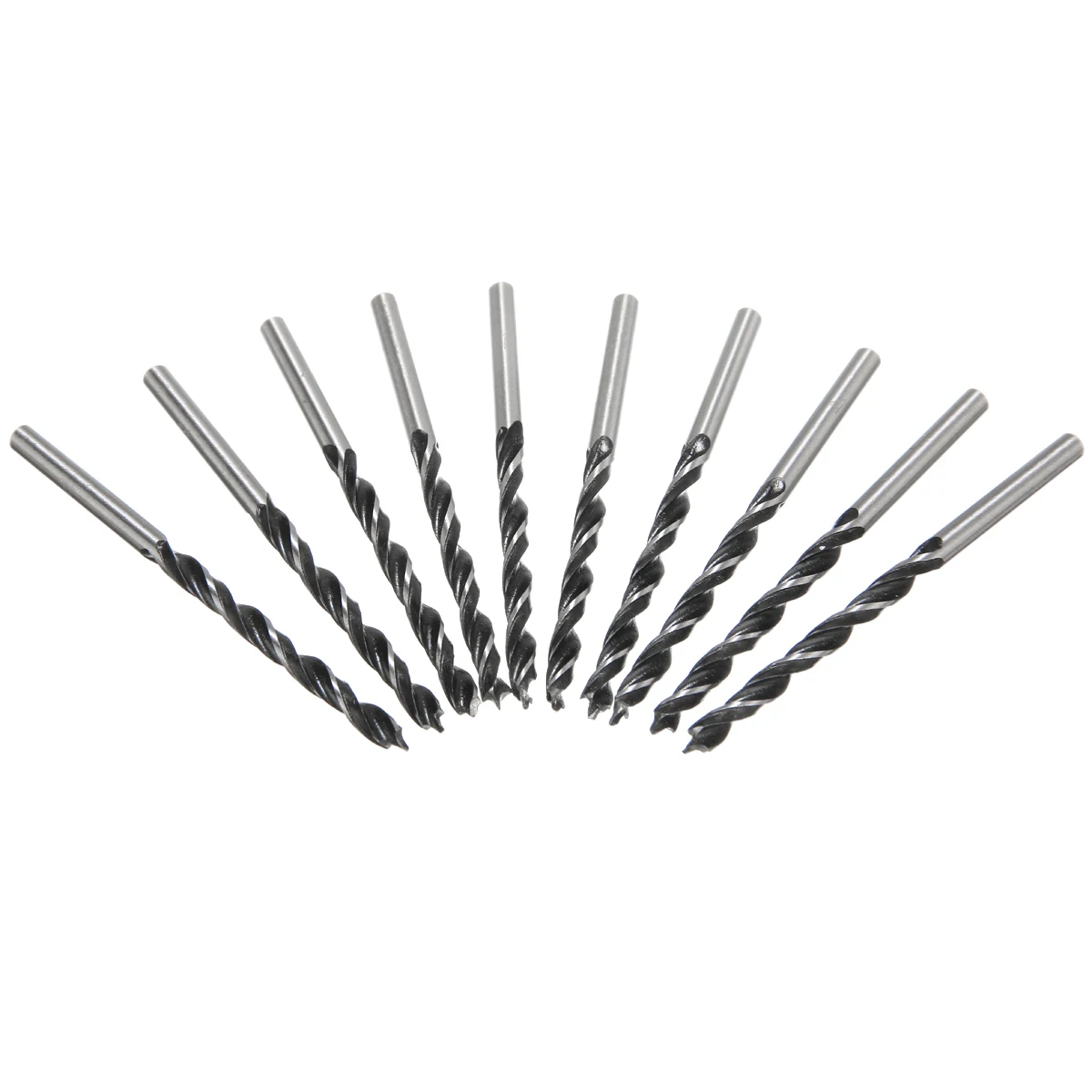 10pcs 3 Flutes Center Drill Bit 75mm Length Woodworking Tool 4mm Diam Twist Drill Bits for Drilling Wood