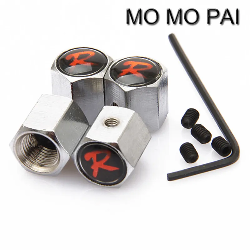 

Theftproof Stainless Steel 4PCS Car Wheel Tire Valves Stem Air RED R FIT FOR DODGE TOYOTA VW BMW AUDI