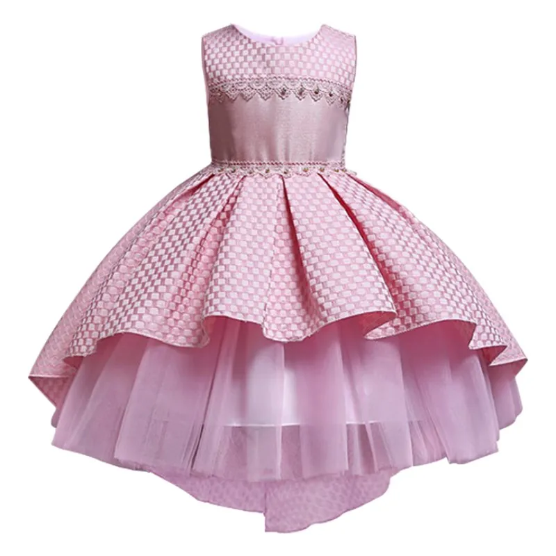 Вечерние платья с открытой спиной и цветочным рисунком; платья для девочек-подростков; детская праздничная одежда; детское вечернее торжественное платье для свадьбы и Рождества - Цвет: pink