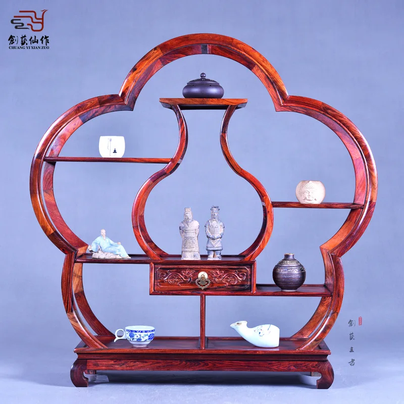 

Rosewood large shelf Laos rosewood antique Curio Cabinet Frame of the utility of mahogany furniture decoration craft gifts
