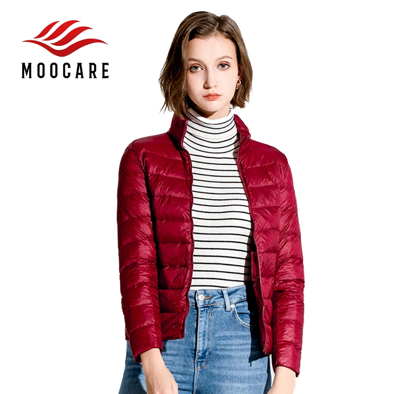 Women Winter Down Coat Ultra Thin Real White Duck Down Long Sleeve